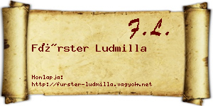 Fürster Ludmilla névjegykártya